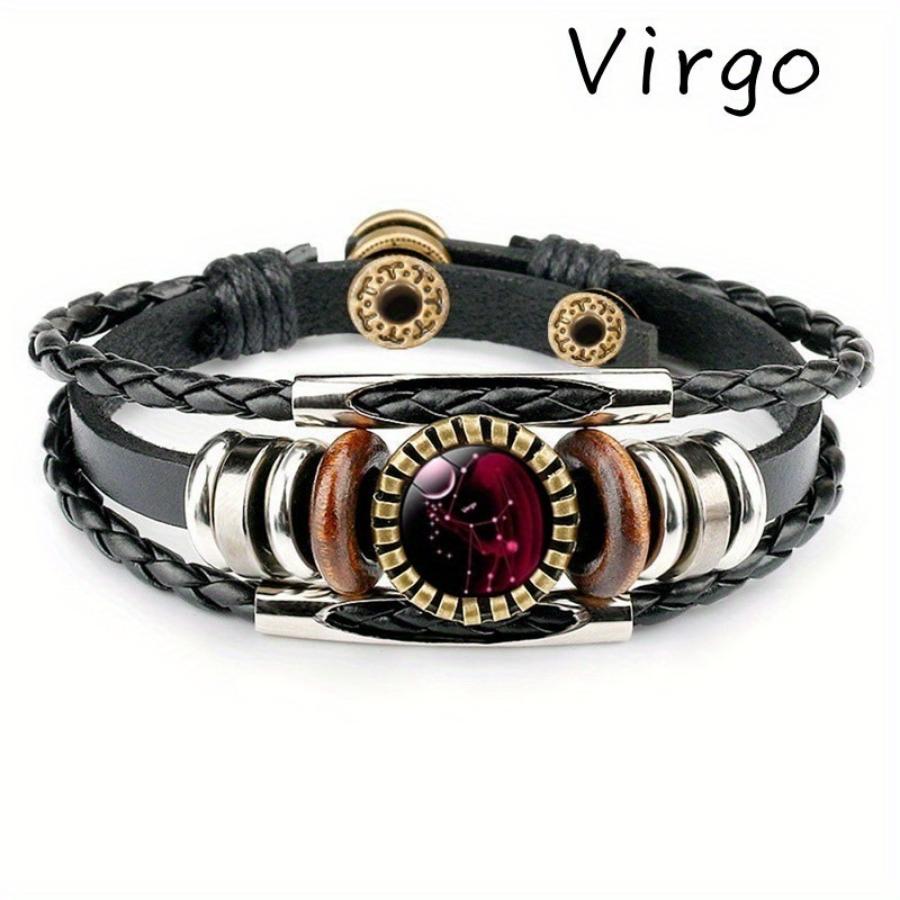 Brățări Charm Constellation - Design delicat din piele PU cu margele cu 12 stiluri zodiacale - Accesoriu de modă unisex, reglabil pentru o declarație la modă