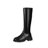 Flat Mouth High Boots Thick Sole 32-34 Size Velvet But Knee Fat Mm Widened Martin Boots