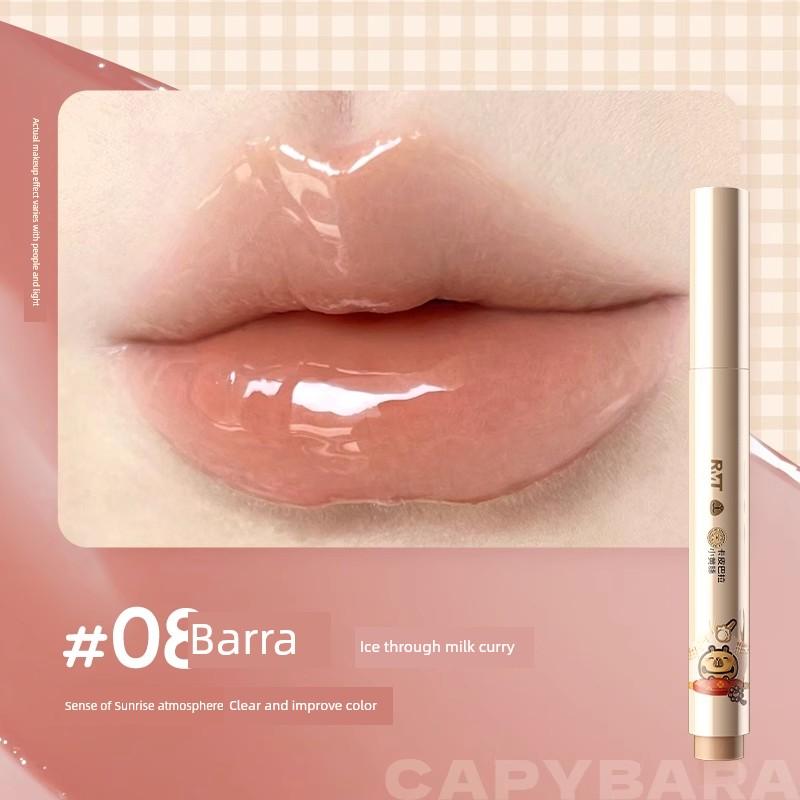 Rmt Luo Xiaoman Water Glossy Lip Jelly Lipstick for Women Solid Lip Gloss Mirror Lip Glaze Lip Oil Lip Balm Lip Mud for Women