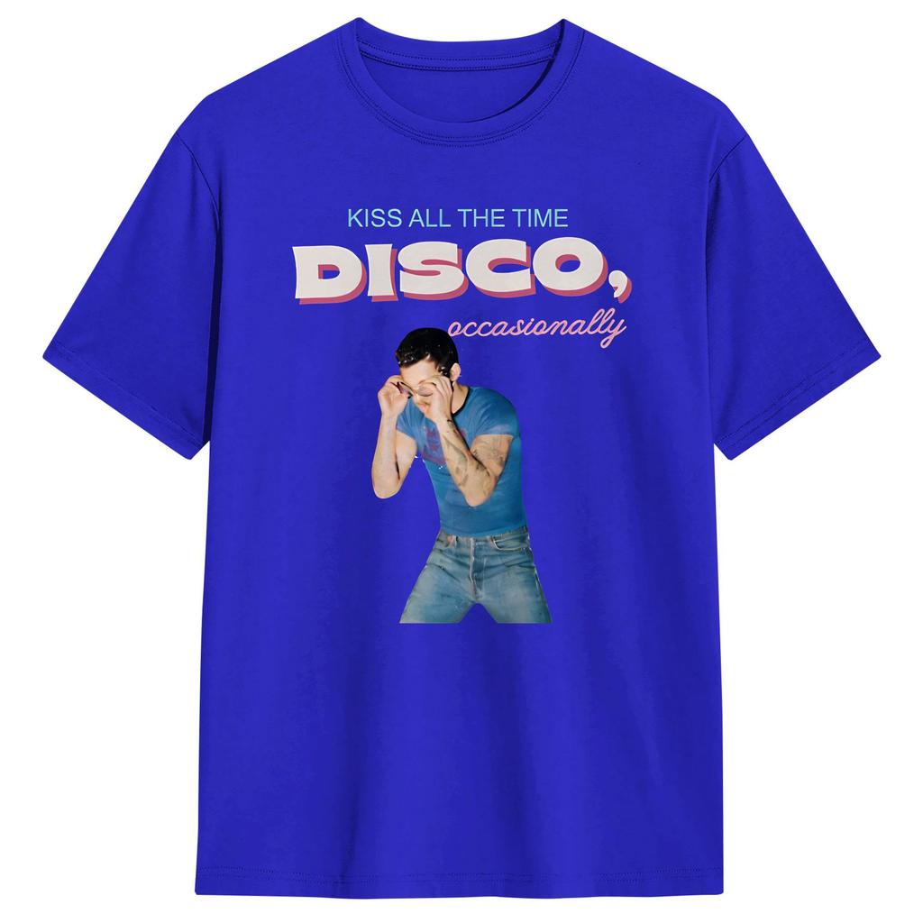 Oversized TShirt Summer Harry Style Kiss All The Time Disco Occasionally Disco Ball Love On Tour Trending Cotton TShirts