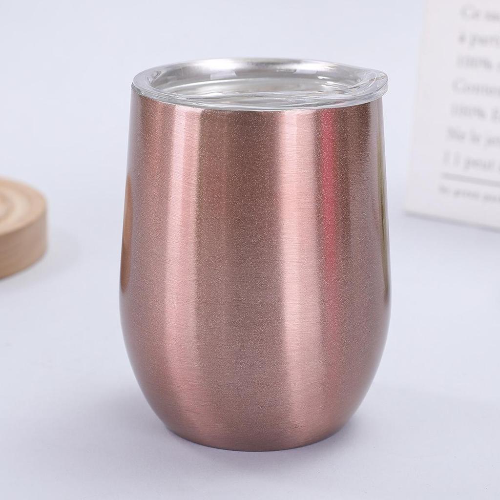 12oz U-Shaped Eggshell Stainless Steel Thermos Cup, Double-Layer Vacuum Insulated