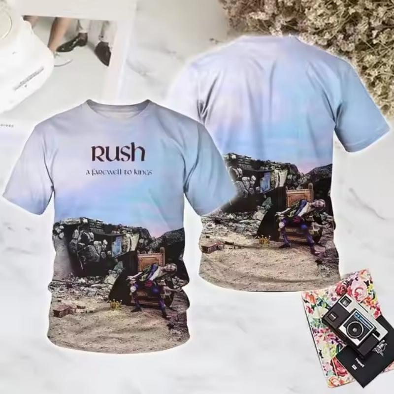 

Популярные рок футболки с 3D принтом Rush Лето Новые Мужские Женские Хип-хоп Тренд Футболка с коротким рукавом Уличный Свободный Повседневный Оверсайз Y2k Топ 5XL