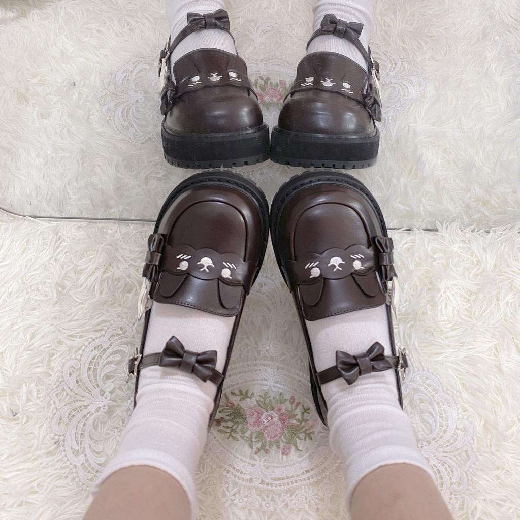 Flat-soled leather shoes niche design sense Lolita women's shoes bow sweet versatile JK uniform sailor suit shoes