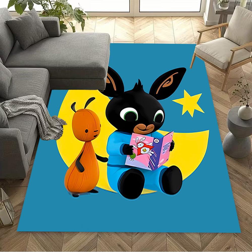 Panda Bunny Friends Area Rug Design for Game Room Kitchen Outdoor Foyer Antislip Carpet Decorate Offices Perfect Birthday/Christmas Gift Idea