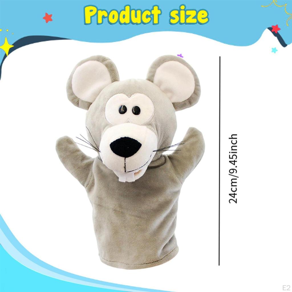 Mice Hand Puppet Cat Wrestling Glove Teaching Storytelling with Working Mouth Toy for Role Play