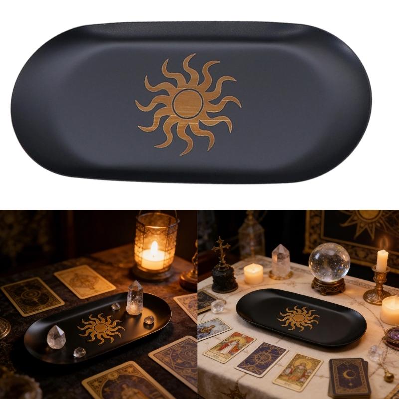 Tarots Candle Holder Board Astrology Candlestick Altars Plate Witchcraft Wiccan Divinations Decors Candle Holder Tray