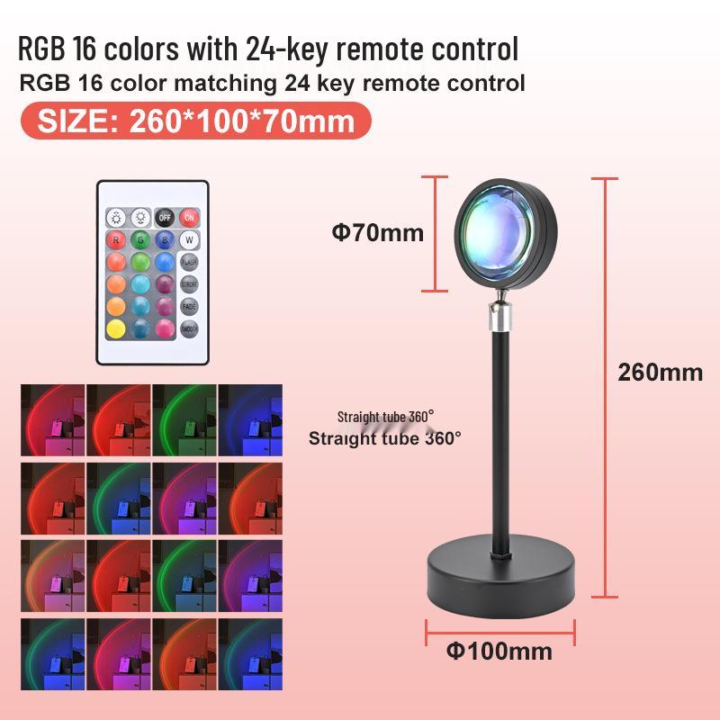Sunset Lamp Color-Changing Night Light for Photography, Live Streams, Influencers & Atmosphere Projection