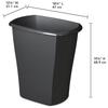 10 Gallon Plastic Rectangular Wastebasket Open Top Comfortable Handle Space Saving Ideal Kitchen Bathroom Office Indoor Use