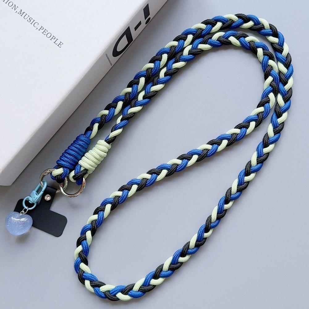 Universal Nylon Braided Phone Lanyard Detachable Colorful Shoulder Strap Anti-lost Neck Hanging Cord Phone Charm Accessories