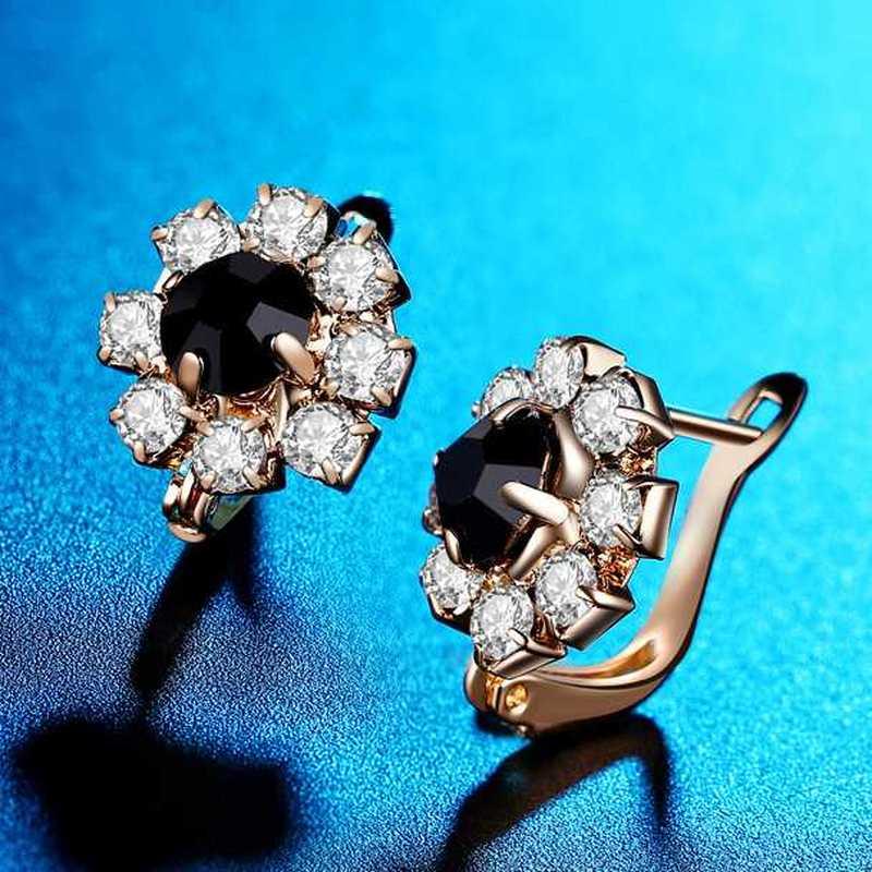 Sace Gems Classic Flowers Copper Alloy Zircon Earrings for Women Wedding Party Gifts