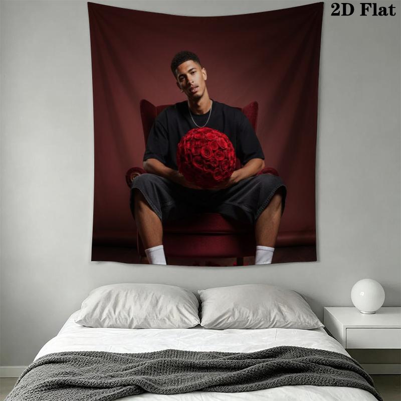 Jude Bellingham Wall Tapestry Aesthetic Wall Hanging Printed Fabric Blanket Decorative Tapestries for Bedroom Living Room Home Decor