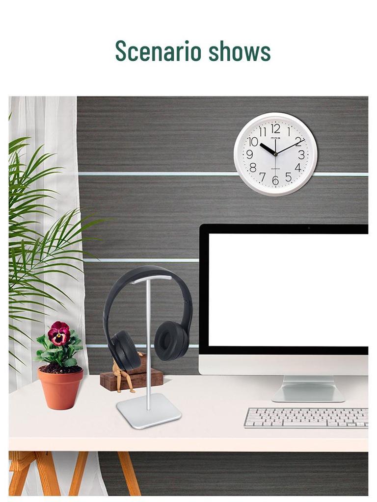 Aluminum Alloy Over-Ear Headphone Stand & Universal Hook