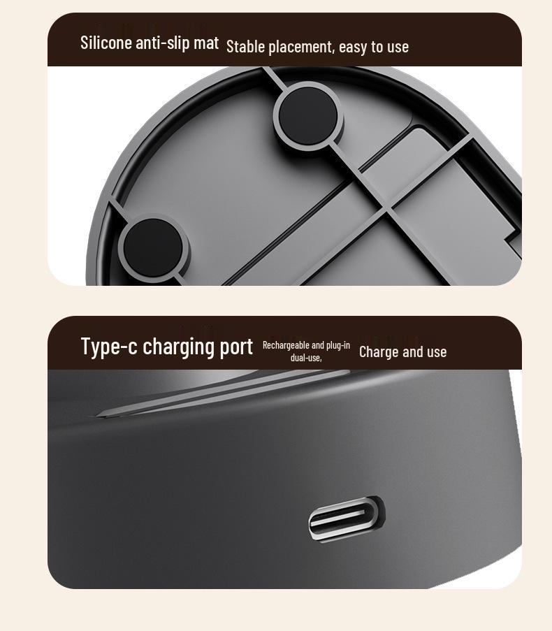 Silent USB Clip-on Desktop Fan with Light and Oscillation for Home and Dorm Use