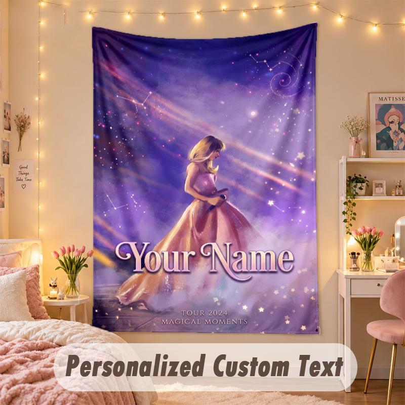 Custom Personalized Tapestry,Taylor Swift Print Custom Name Text Wall Art Hanging for Bedroom