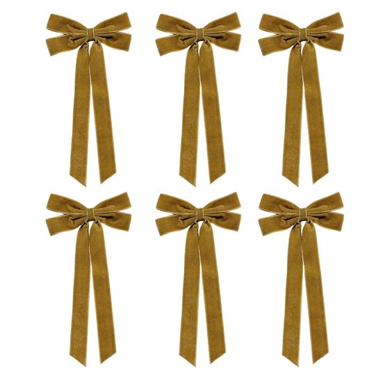 6Pcs Velvet Ribbon Bow Tie Christmas Tree Decorations Xmas Ornaments for Home Party Garland Festive Holiday Decor Indoor Outdoor Use