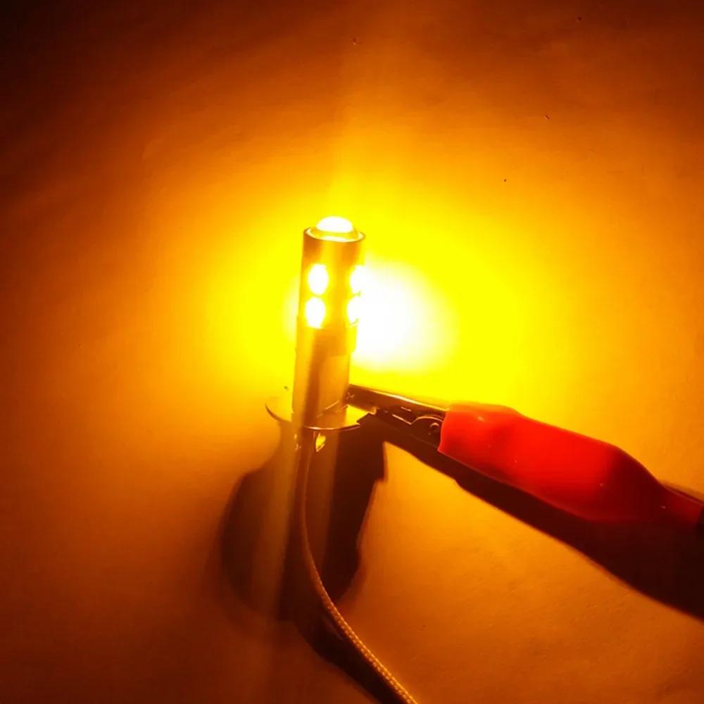 2PCS/Lot Car Light H3 LED High Power Long Lifespan LED Fog Running Light Bulb 10SMD 5630 5730 Super Bright LED Auto Lamp