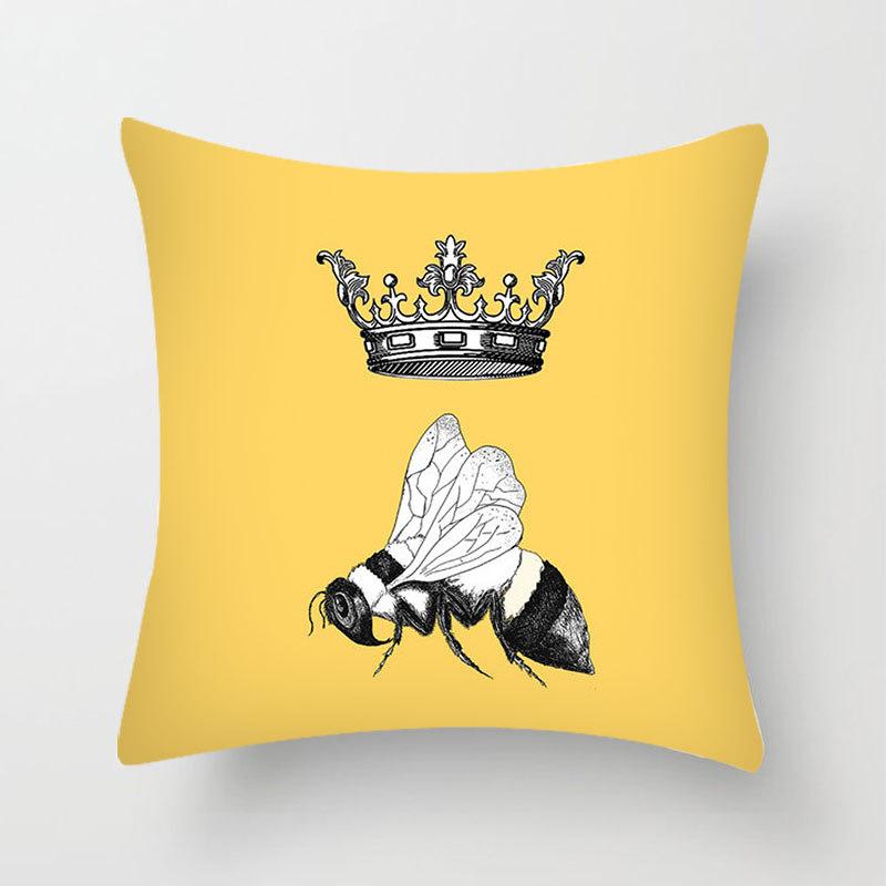 Modern Simple Cartoon Yellow Printed Pillowcase Bedroom Bedside Pillowcase Peach Skin Pillowcase