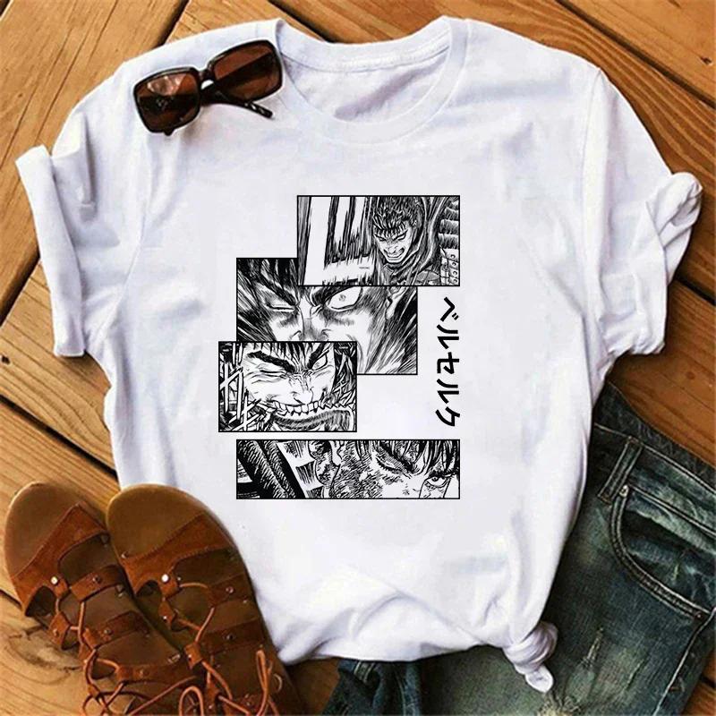 Anime Berserk Tričko Unisex Japonský Y2k Streetwear Manga Guts Vtipná Trička Dámský Top Kawaii Krátký Rukáv 90. léta