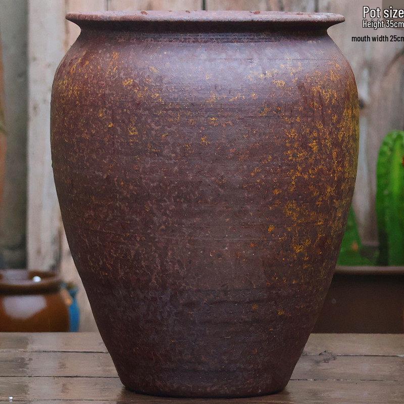 Tall Handmade Retro Chinese Hydroponic Ceramic Vase for Indoor Flower Arranging