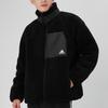 Adidas Logo Print Reversible Stand Collar Cotton Jacket Unisex Jackets Black H20784