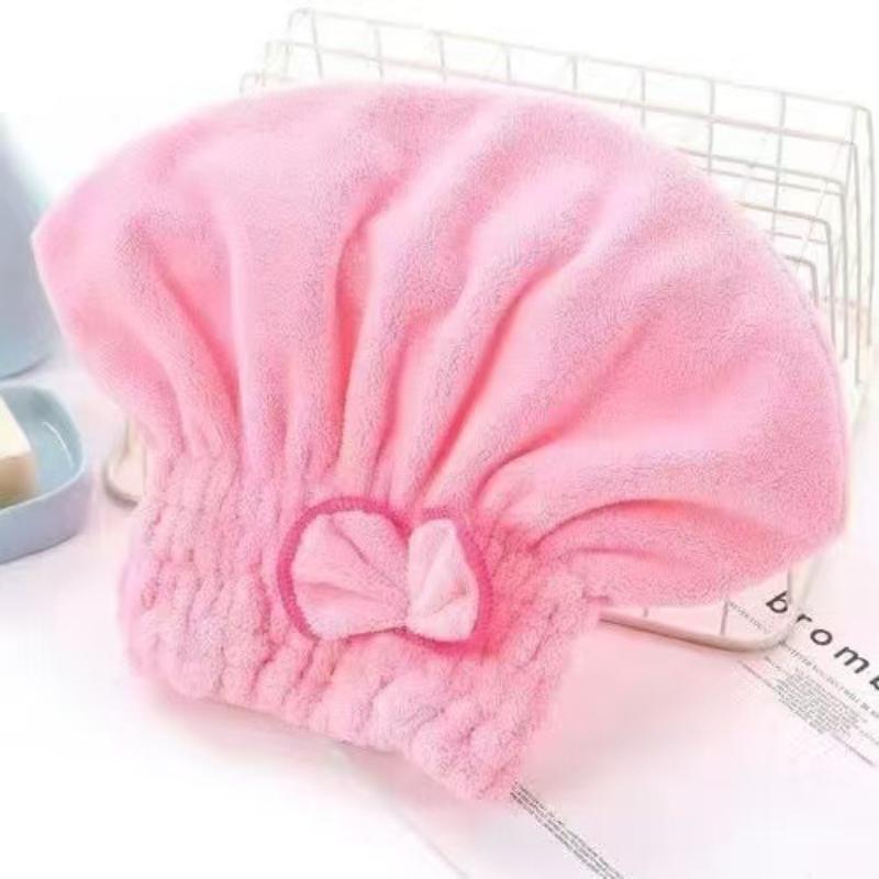 

Coral Fleece Thickened Dry Hair Long Fleece Shower Cap