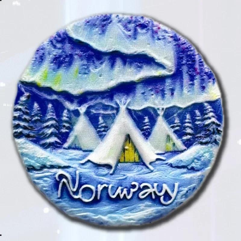 Norway Souvenirs Northern Europe Fridge Magnets Iceland Arctic Finland Aurora Refrigerator Stickers Home Decor Wedding Gifts