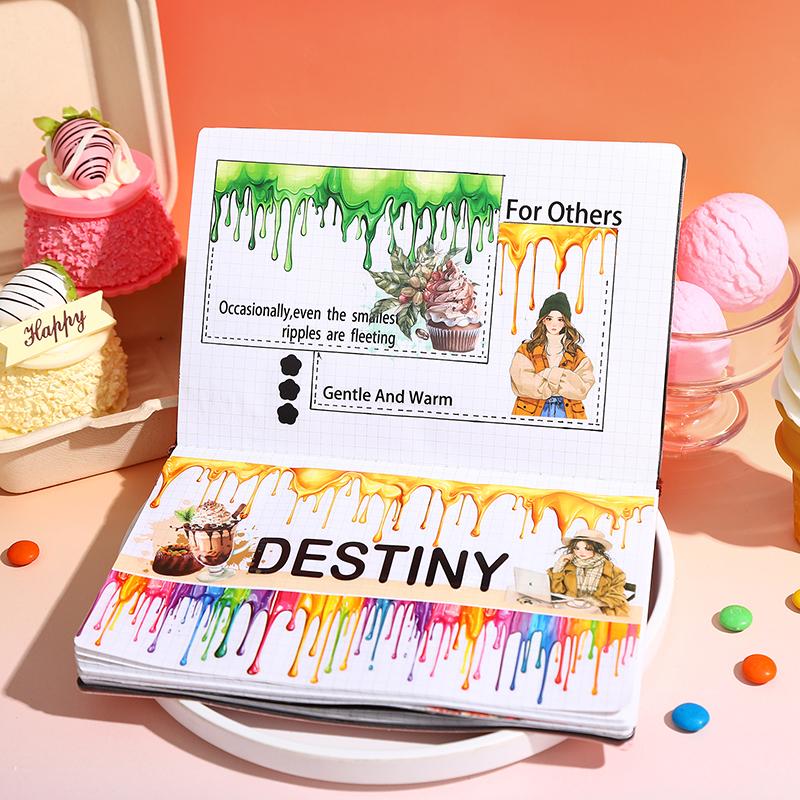 200cm/ Roll PET Washi Tapes Jam Chocolate Sauce Dripping Pattern Hand Scene Creative DIY Cup Photo Frame Photo Decoration Tape