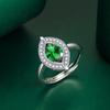 BELLA BOX Leaf Opening Resizable Rings For Women Zircon Engagement Party Fine Jewelry Gift