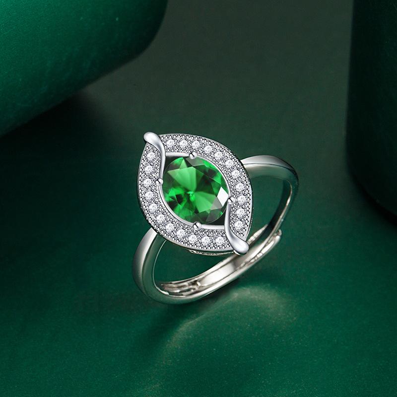 BELLA BOX Leaf Opening Resizable Rings For Women Zircon Engagement Party Fine Jewelry Gift