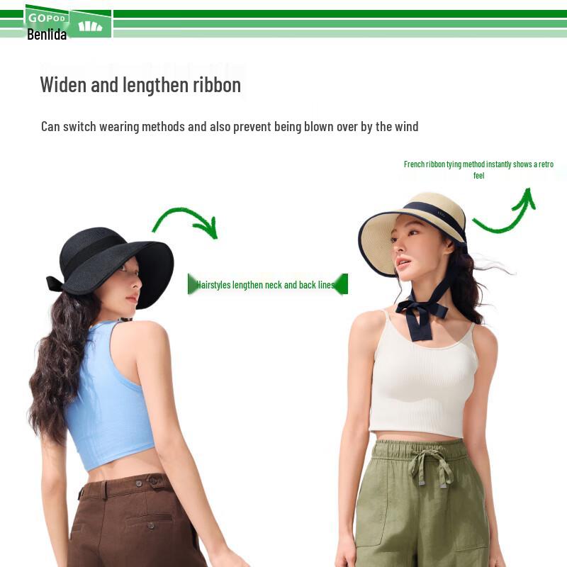 Beneunder Women's GP745 Portable Roll-up Sun Straw Hat