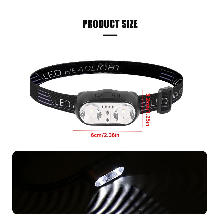 Mini Portable LED USB Rechargeable High Power Pocket Head Lamp Light Sensor Headlight Front Light for Working Fishing Headlamp