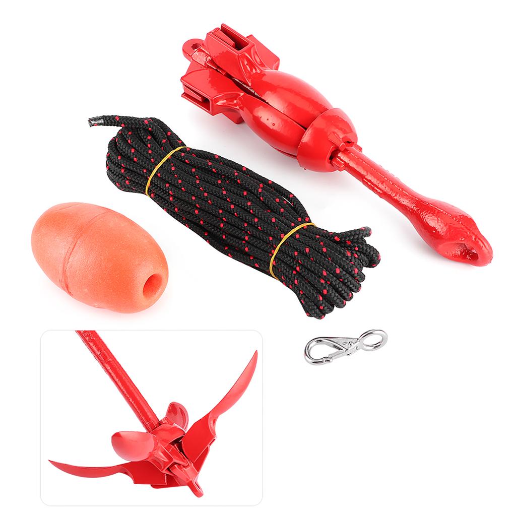 Foldable Anchors Kit 3.5lb1.5kg Red Universal Stainless Steel Grapnel for Boat Yacht Kayak Canoes