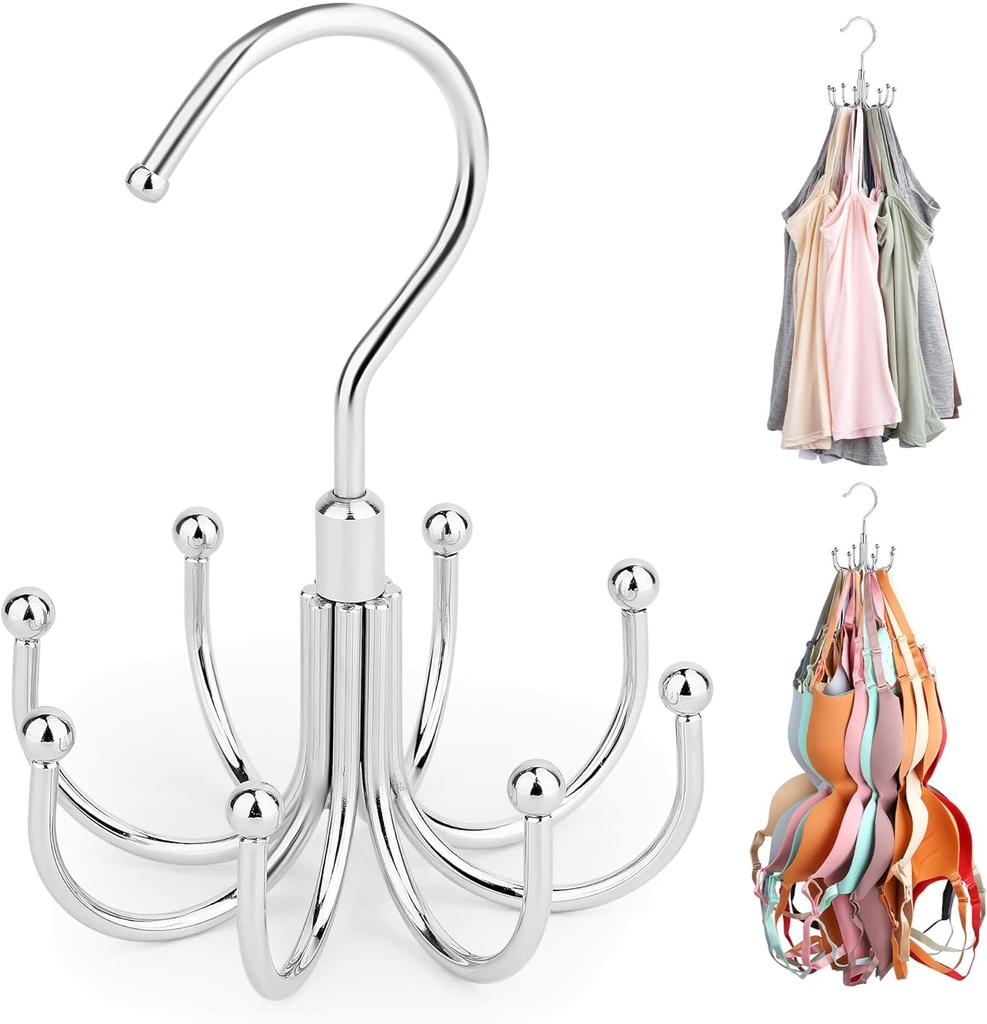 Hanger Rotatable Bra Organzier for Closet Large Volume Sport Bra Holder Metal Space Saving Closet Top Organizers and Storage