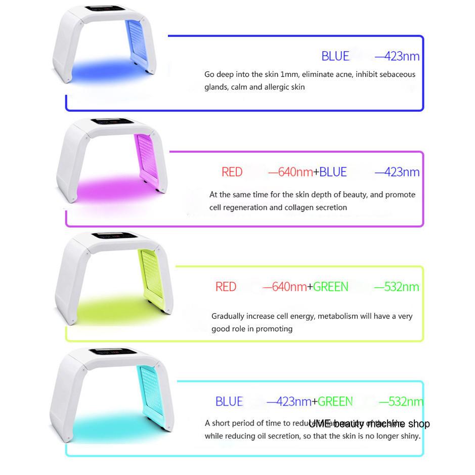 PDT 7 Color LED Photon Therapy Facial PDT LED Light Therapy Whitening and Rejuvenation Beauty Machine Photon Skin Rejuvenation and Acne Removal