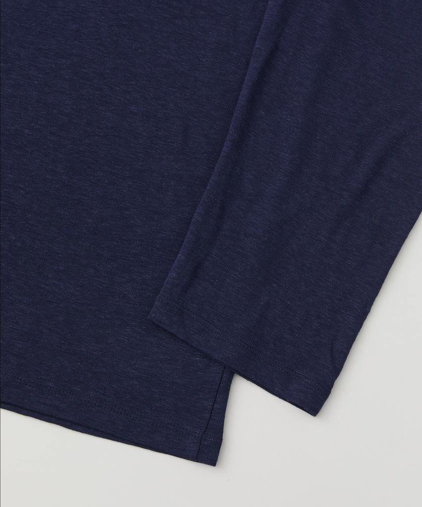 Lounellain Parasol Linen Washing T-Shirt_ Navy