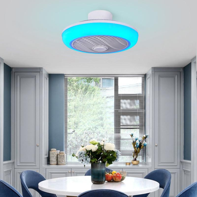 30W 46cm * 19cm Living Room Electric Ceiling Fan Lamp RGB Color Ceiling Light Household Intelligent Timed Colorful Fan Light