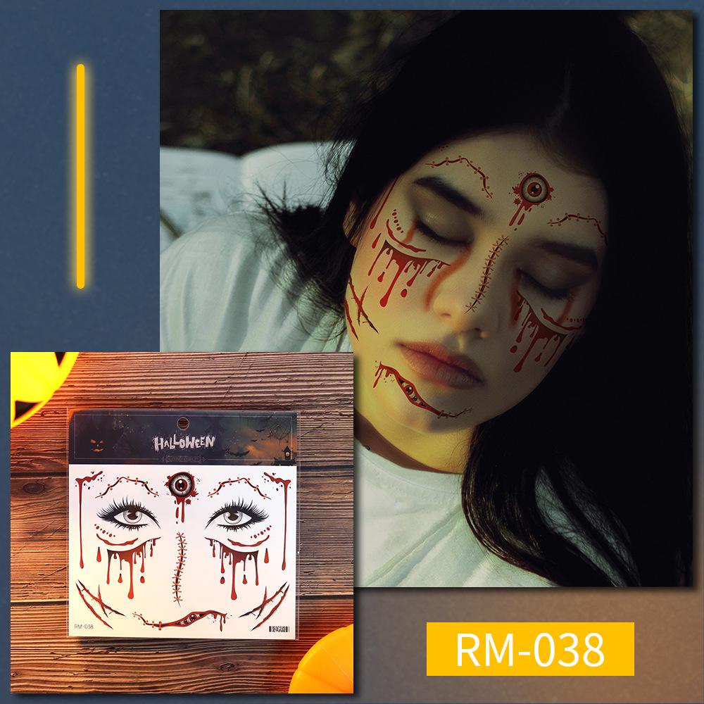 Realistic Halloween Scar Face Tattoo Stickers - Waterproof Makeup Terror Stickers