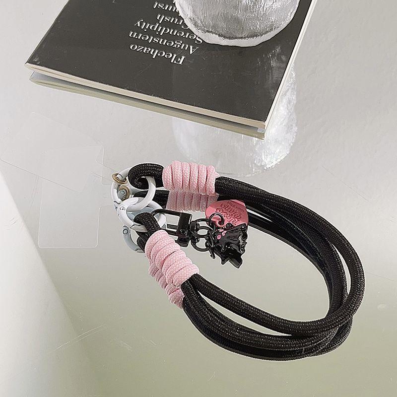 Șnur pentru Telefon Mobil Țesut Manual cu Pandantiv Fantomă Culoare Solidă Anti-Pierdere Bandă Scurtă de Mână Pandantiv Cordon Agățat