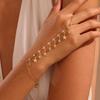 Minimalist Thin Chain Connected Finger Ring Bracelets for Women Vintage Star Ball Beads Link Bangles Party Elegant Jewelry