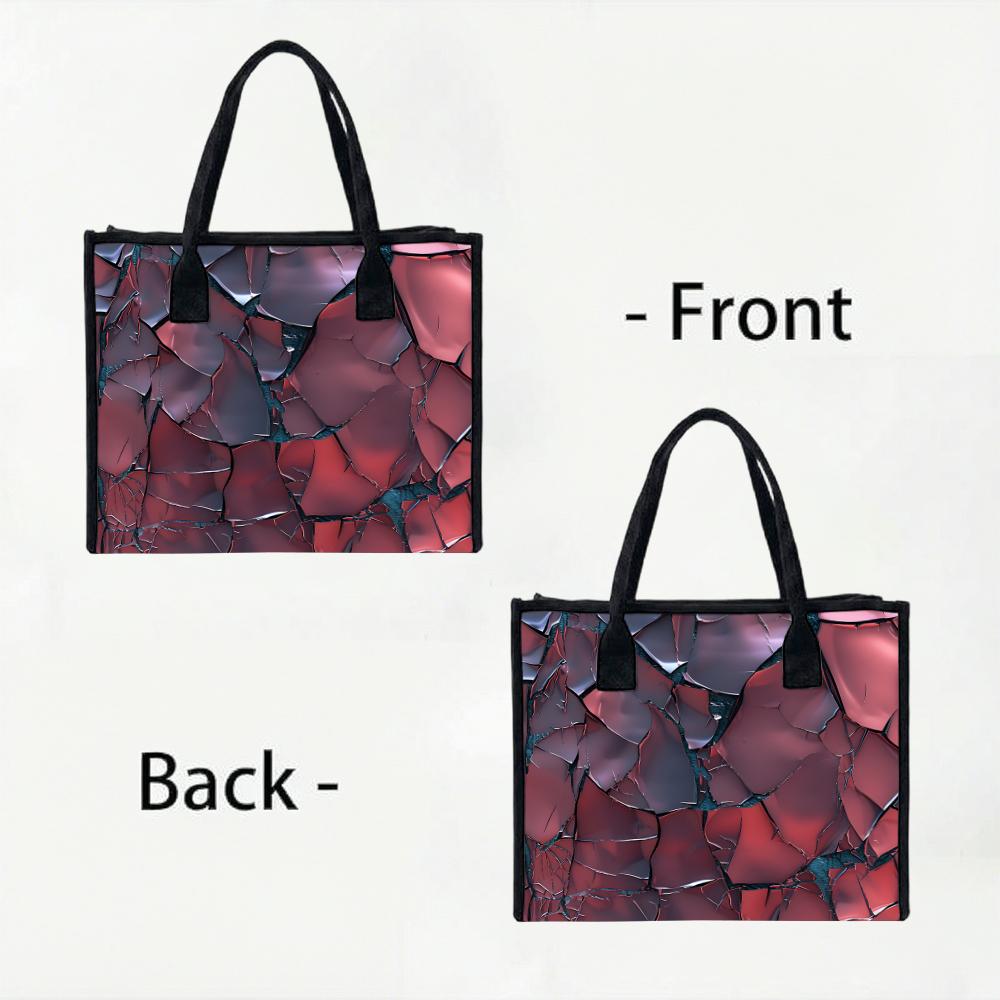 Chic Cracked Pattern Tote Bag Large Capacity Handbag for Daily Commute