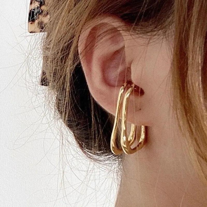 1Pcs Punk Metal Double Layer Ear Cuff Ear Clip for Women No Pierced Geometric Earcuff Ear Wrap Earcuff Clips Jewelry Gifts