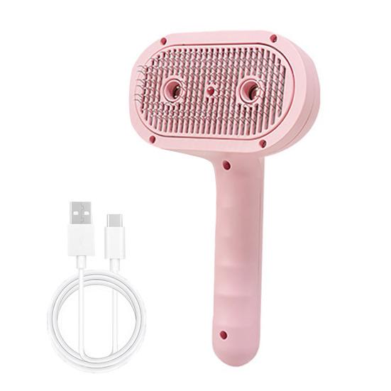 

Cat Steam Brush for Grooming And Shedding Self-Cleaning Pet Comb with Mist Spray 4 in 1 Rechargeable Deshedding Tool for Dogs Cats Long Short розовый