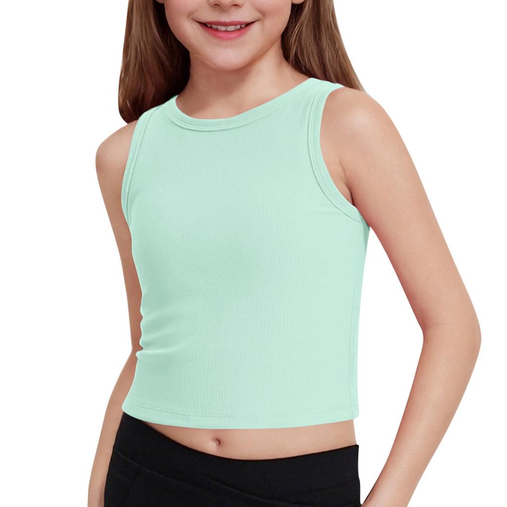 Girls' Ribbed Tank Top - Sleeveless Cotton Camisole