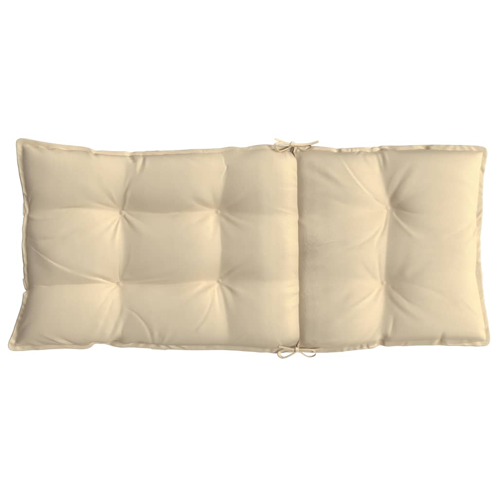 High Back Seat Cushions 4 Pcs Beige Oxford Fabric