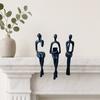 DYS 3Pcs/Set Abstract Human Figurines, 3D Printed Modern Minimalist Art Sculpture, Artistic Sitting Figure Statues for Home Shelf Table Decoration
