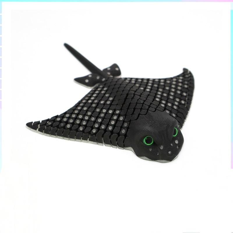 1Pcs Aquatic Animal Bionic Desktop Relief Decoration 3D Printed Luminous Manta Ray Stingray Toy Flexible Sea Creature Gift