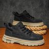 British style shoes Martin boots new low-top thick-soled heightening casual leather shoes medium-top board shoes