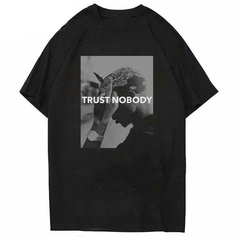 Rapper Tupac Tops Vintage Y2k Tops Fashion Tshirt Hip Hop Streetwear Print T Shirt Women Harajuku Casual Loose Tees Unisex S