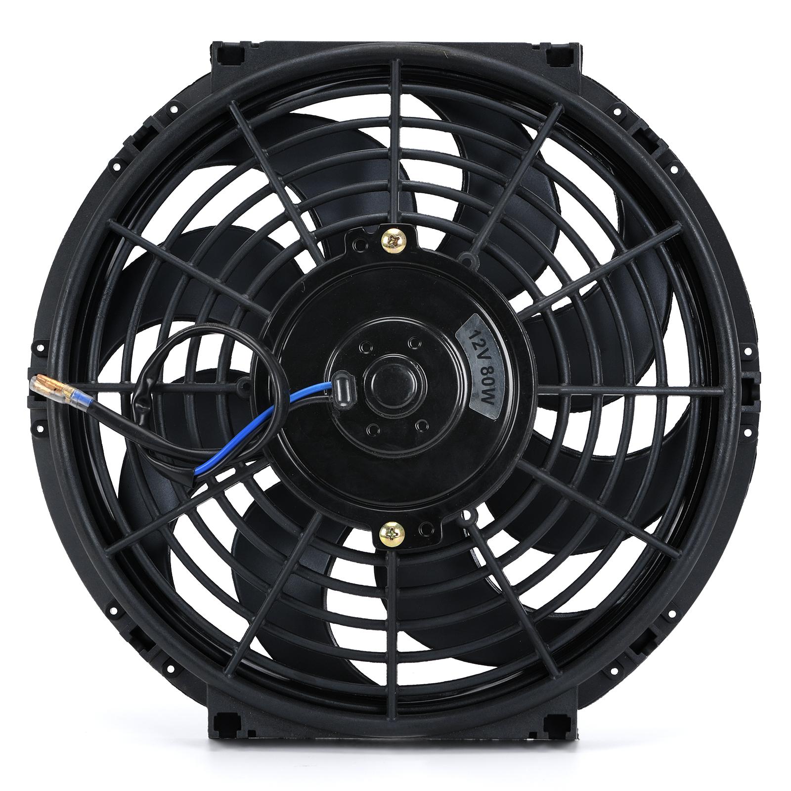 10 Inch Universal 12V 80W Slim Reversible Electric Radiator AUTO FAN Push Pull With mounting kit Type S 10  WX-FAN10 чёрный