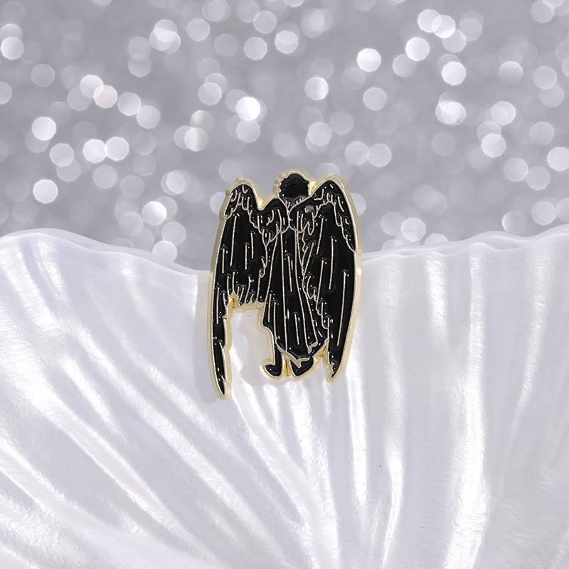 Unique Movie Inspired Angel And Demon Brooch Pin Stylish Alloy Cartoon Accessory